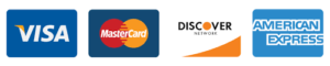 Visa, Mastercard, Discover, American Express
